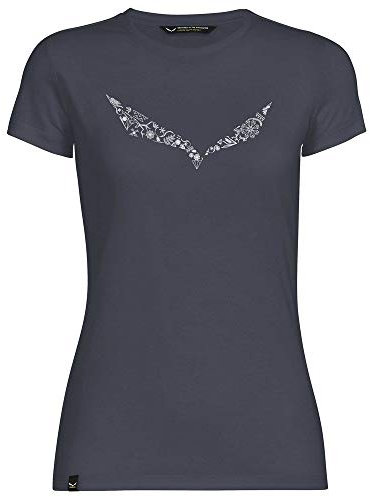 Salewa Damen Blusen und T-Shirts Solid Dry W S/Tee, Premium Navy Melange, 40/34, 00-0000027019