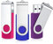 2GB Memorias USB 3 Piezas Unidad Flash USB 2.0 Stick Pendrives Giratoria Diseño Flash Drive Almacenamiento Externo de Datos con indicador LED (3 Colores Rosa Azul Violeta)