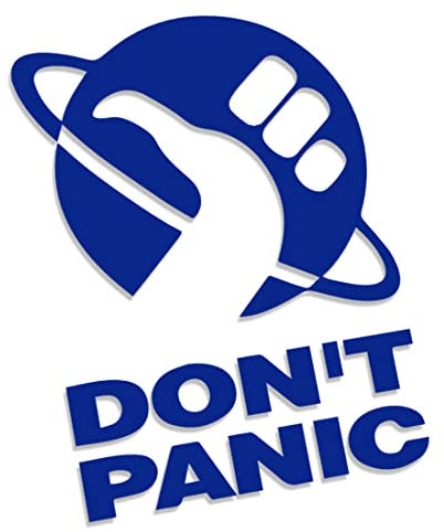 Don't Panic - Per Anhalter durch die Galaxis Hitchhiker's Guide XL 0136 (blau) // Sticker OEM JDM Style Aufkleber