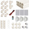 crossvac Kit d'installation pour aspirateur central pour 3 boîtes d'aspiration avec tuyaux, raccords, etc. Kit de montage DIY pour système d'aspirateur - Boîte d'aspiration vanne rectangulaire blanche