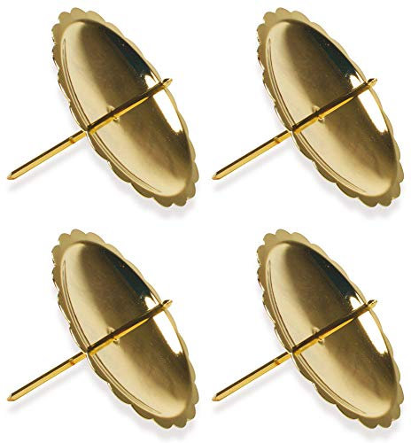 Riffelmacher Adventskerzenhalter 4 Stück 6 cm 10700 - Gold - Schöne Metall Halter Stumpenkerzen Adventskranz Weihnachten Adventszeit Weihnachtszeit Dekoration
