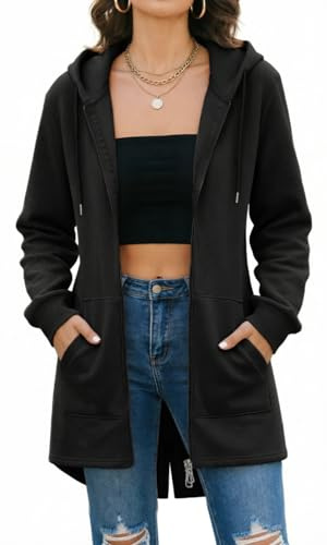 CMTOP Damen Sweatjacke Hoodie Kapuzenpullover mit Zipper Sweatshirt Jacke Langarm Pullover Kapuzenpulli Outwear Kapuzenjacke Herbst Winter