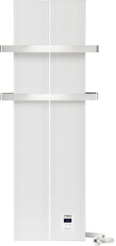 Finesa D scaldasalviette Elettrico Bagno 1000 x 408 cm,termoarredo Elettrico, termostato Digitale 400-1200 W,di Colore Bianco