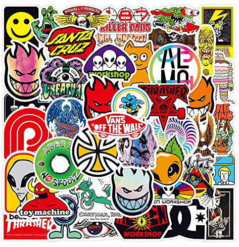 Huayao Coole Markenaufkleber, 50 Stück, Aufkleber für Laptop, Computer, Skateboard, Wasserflaschen, Auto, Teenager, Aufkleber