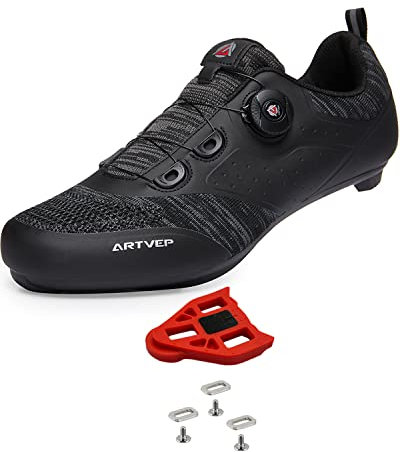 Herren Fahrradschuhe Damen Mountain Road Bikes Schuh Kompatibel mit Peloton & Look ARC Delta Kompatible Installation Look SPD SPD-SL Delta Lock Pedal Reitschuhe Schwarz 43 EU