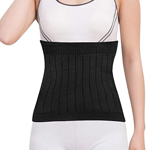SCHYIDA Nierenwärmer Schwarz, Rückenwärmer Kaschmir Damen Rückenwärmer Wärmeschutz Bauchwärmer Damen Elastisch Taille Unterstützung Taille Wärmer Taillen Beschützer Gürtel für Damen Herren
