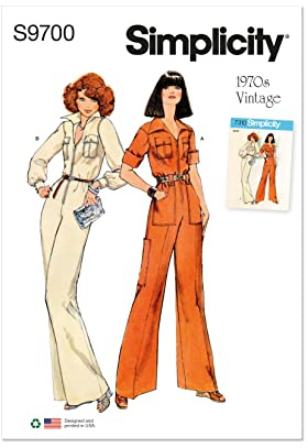 SIMPLICITY SS9700K5 Misses' Vintage Jumpsuit K5 (8-10-12-14-16)