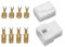 10x Flachstecker Gehäuse 4 Polig inkl. 6,3mm Flachstecker & Flachsteckhülsen | Auswahl: 1-12 Polig - 6,3mm oder 2,8mm| Weiß | KFZ Maschinen Stecker