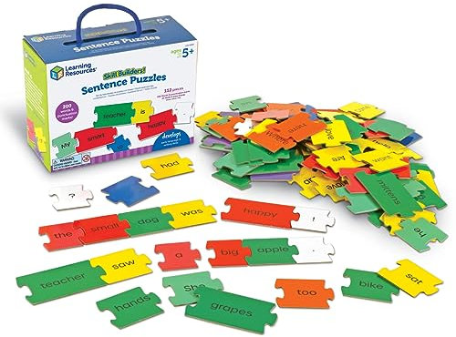 Learning Resources Skill Builders Spielend Lernen – Sätze-Puzzle, Wörter, Buchstaben, Sprachfertigkeiten, Satzbau bemeistern, Lernspielzeug für Vorschulkinder, Lern- und Pädagogik-Spielzeug, 5+