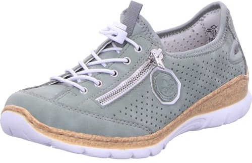 Rieker Dollaro N42V1-52 Damen-Turnschuhe mit Knebelspitze, grün, 36 EU