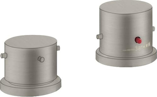 hansgrohe AXOR Starck 2-Loch Wannenrandarmatur mit Thermostat und Zerogriffen, 10480800, Farbe: Edelstahl Optic