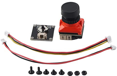 Telecamera FPV 1500TVL per Drone Racing - Lente metallo 2.1mm, visione notturna, alimentazione 5-30V, compatibile PAL/NTSC (Arancione)