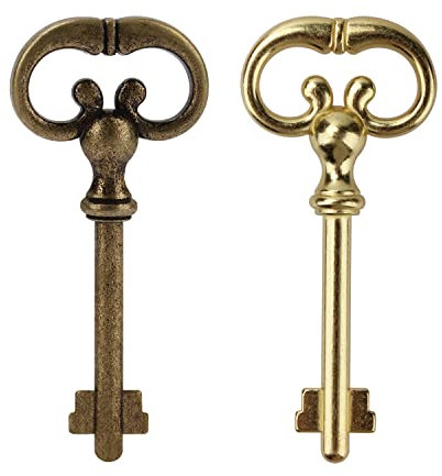 Rolltop Schreibtischschloss Schlüssel Antik Tisch Schlüssel Masterschlüssel Messing plattiert Schloss Schlüssel Schreibtisch Skelett Schlüssel Bronze & Messing (2 Stück)