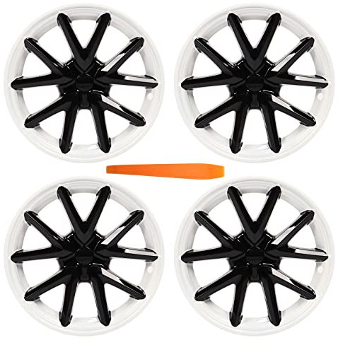 4 Stück 18 Zoll Radkappen, Langlebige ABS Wasserdichte, Hochtemperaturbeständige Radkappen, Kratzfeste, Fest Installierte LED Radkappen, Kompatibel mit Ersatz für 3 2017–2022
