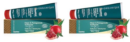 Himalaya Organique Neem & Granatapfel Zahnpasta, Fluoridfreie und Vegetarisch,150 g (2er Pack)