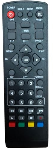 Nouvelle Télécommande Universelle 7en1 Compatible pour Décodeur TNT DVB-T Strong/Engel/Metronic/Strom/LiveTNT/Xoro - Configuration Simple