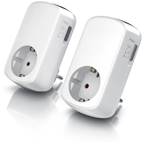 CSL - 2X Countdown Timer Zeitschalter - Countdown-Timer - Energiespar Steckdose - 3680W - 0,7 W Stand-by - Zeitschaltuhr - Steckdose - Energieeffizienter Betrieb
