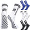 Apricitie 3 Paare Fussball Socken Kinder Fußballsocken Anti Rutsch Grip Jungen Fußball Socken Rutschfeste Sportsocken für Fussball Basketball Laufen Rugby Tennis(M, Weiß+Schwarz+Blau)