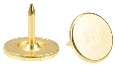 QUARKZMAN 30 Pz Chiodini per Tappezzeria, Testa Piatta da 11mmx10mm, Chiodi Decorativi per Mobili, Puntine per divani e Testiere, Oro