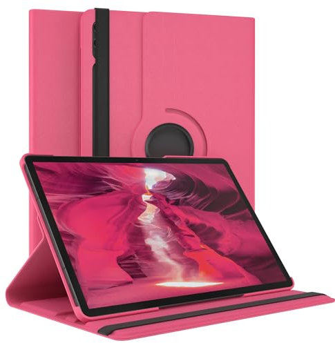 EAZY CASE - Tablet Hülle für Samsung Galaxy Tab S9 Plus Schutzhülle 12.4 Zoll Smart Cover Tablet Case Rotationcase zum Aufstellen Klapphülle 360° drehbar mit Standfunktion Tasche Kunstleder Pink