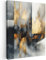MuchoWow© Cuadros Salon Modernos 50x70 cm Adornos Pared Decorativos Dormitorio Lienzo Pinturas Quadro Decoración Arte - Oro - Plata - Abstracto