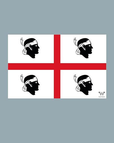 WHATABUS Sardinien Flagge Aufkleber - Länderflagge als Sticker 8,5 x 5,5 cm WF233