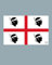 WHATABUS Sardinien Flagge Aufkleber - Länderflagge als Sticker 8,5 x 5,5 cm WF233