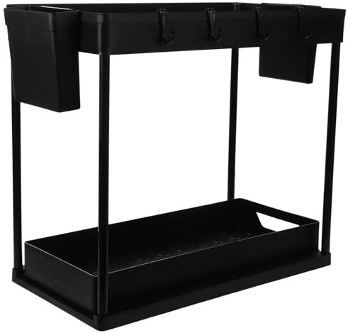 PHENOFICE 2stufe Spüle Organizer Mit Ausziehbarem Schubladensystem Doppelter Gewürzregal Für Platzsparender Aufbewahrungsrack Mit Chopstick- Und Robuster Bauweise Für Schranknutzung