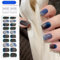 MrCuvaryas 20 Stück Gel UV Nagelfolien Stickers, Echte Nagellack-Kunstaufkleber-folien - Full Wraps Nagelaufkleber UV/LED-Lampe Erforderlich Cured Gel Nail Strips, Fingernägel zum aufkleben (Blue Sky)
