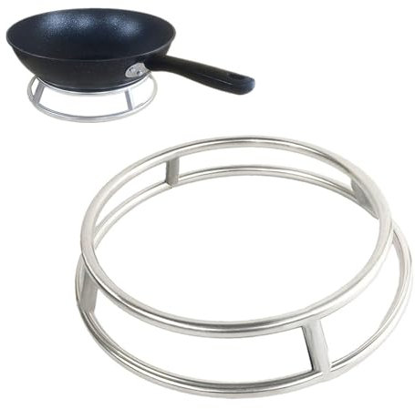 Cyrank Edelstahl-Topfständer - Wok-Halter, Kochgeschirr-Ring, Zweilagiger Edelstahl-Ständer für Töpfe, Schüsseln und Geschirr