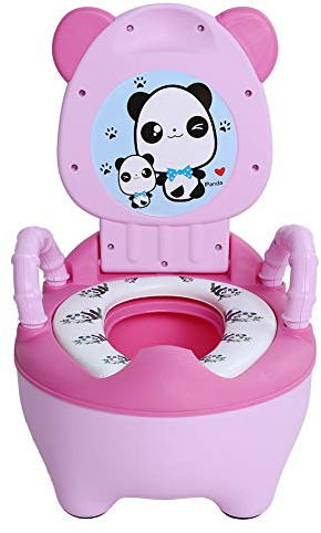 Toilettentraining für Babys, Kinder, Cartoon-Tierschublade, weiches Kissen, Toilettensitz, Hocker, Töpfchentrainer, Rosa, 37 x 32 x 24 cm, Babypflege, Babyprodukte (Rosa)