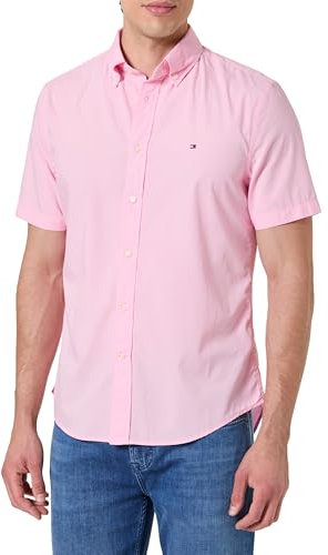 Tommy Hilfiger Flex Poplin Solid S/S Shirt Mw0Mw37584 Chemise, Pink (Classic Pink), XXL Homme