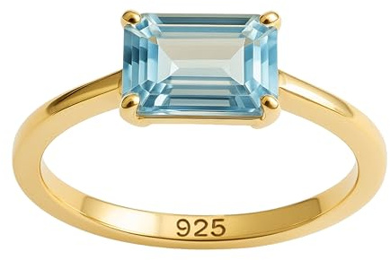 Blautopas Vergoldet Sterling Silber Ring