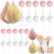 Xsstarmi Papier-Palmen-Fächer-Kuchenaufsatz, Kuchendekoration für Babyparty, Hochzeit, Brautparty, Geburtstag, Party, Kuchendekorationen, Rosa, Weiß, 28 Stück