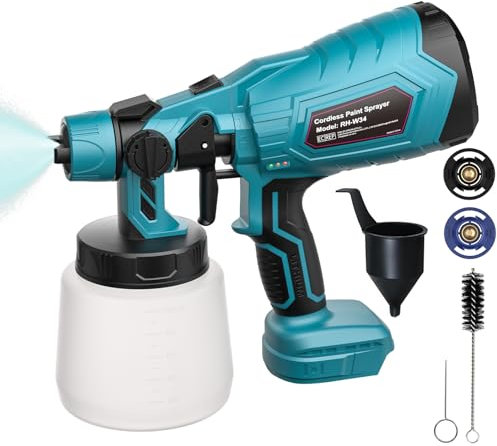 Bonacell Farbspritzpistole für Makita 18V Akku, 1000 ML Farbsprühsystem für Makita BL1830 BL1860 BL1850 BL1840 (Keine AKKU), farbsprühgerät für Gartenzaun, Wände, Möbel, Decke