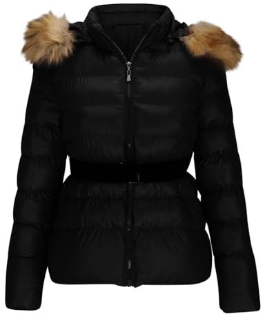 Awrvia Damen Jacke Steppjacke Warme Winter Übergangsjacke Gesteppt Stepp Wintermantel mit Gürtel Daunenmantel Oversized Puffer Jacke Outdoor Winddicht Damenmantel Dicke Warm Steppmantel