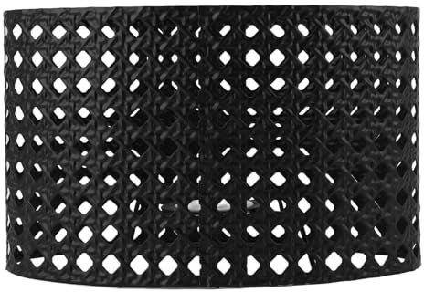 Leapiture Abat-jour ovale noir en fer, collection abat-jour câble gravé, compatible avec E27 E14