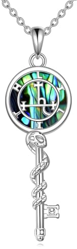 ONEFINITY Sigil of Lilith Halskette 925 Sterling Silber Sigil of Lilith Schlüssel Anhänger Halskette Mythologie Amulett Lilith Schmuck für Damen