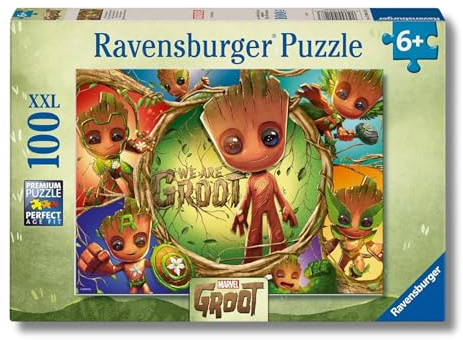 Ravensburger Puzzle Marvel Avengers Wir sind Groot! - 100 XXL Teile | 100 XXL Teile Marvel Avengers Puzzle, Kinderpuzzle ab 6 Jahre, Ravensburger Qualität