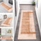 Teppich Läufer Lang Flur Küche Teppichläufer Rutschfest Waschbar Küchenläufer Teppichmatten Braun Orange Schmutzfangmatte 90X200CM Meterware Flurteppich Wohnzimmer Schlafzimmer Küchenteppich