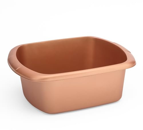 Washing Up Bowl for Sink | Rose Small Rectangular Plastic Sink Bowls (9 Liter Capacity) | Wash Up Basin Bowl for Kitchen Sinks