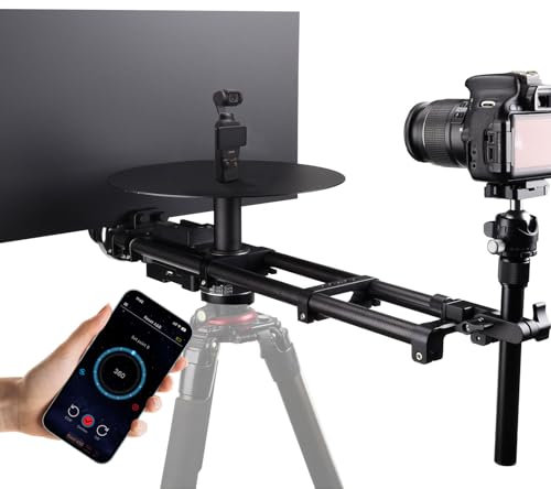 DF DIGITALFOTO Motorized 360 Photo Booth, 2nd Generation Photography Turntable Mounting on Tripod, Rotation Platform for Jewelry/Perfume Photography, Bullet-Time, V360EVO