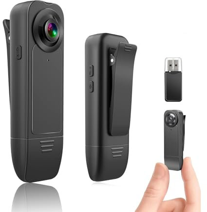 More9Room 1080P Mini Body Camera with Audio and Video Body Worn Camera with 64GB Memory Card Loop Storage Body Cam Wearable Police Camcorder for Hiking,Walking,Travaling