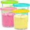 Pack of 4 Containers for Ninja Creami Deluxe Ice Cream Maker (Cyan, Green, Pink, Yellow)