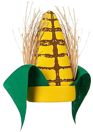 Gelb Mais Kostümhut Plüsch Mais Cob Hut Lustiger Thanksgiving Gemüsehut Soft Corncob Cosplay Kopfbedeckung Mit Blattverkleidung Und Realistischem Hülsendetail Für Festival Foods Mottoparty Kostüm