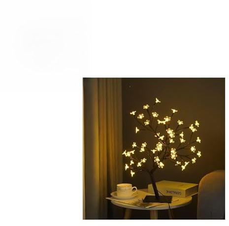 Stylebest LED Bonsai Tree Lampe, USB Powered Tabletop Night Light für Weihnachtsschlafzimmer -Dekor, mit Modernem Künstlerischem Design für Party Hochzeitsgeschenk (Schwarz 48 Lichter)