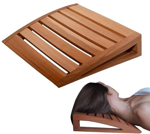 Sauna Headrest Cushion - Breathable Ergonomic Natural Wooden,Sauna Headrest Neck Pillow,for Home Room Commercial Resting Relaxing Relieving Women Men Adults