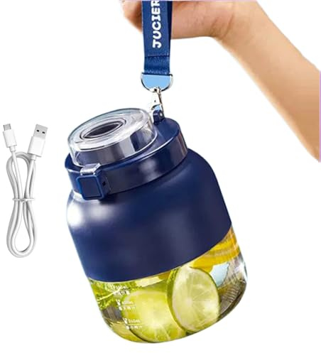 Mélangeur personnel – Shaker portable USB | Petite bouteille personnelle de jus de fruits, protéines, fruits, bureau, cuisine, jardin, salon, camping, pique-nique, sport, salle de sport à domicile