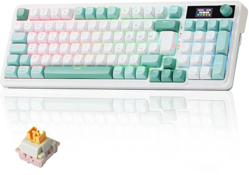 Redragon K719 Pro Clavier Mécanique sans Fil AZERTY Écran TFT et Molette Gasket