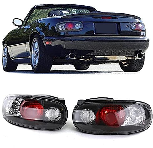 Carparts-Online Klarglas Rückleuchten Schwarz für Mazda MX5 NA 89-98